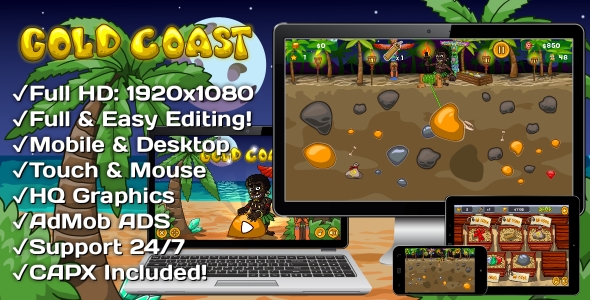 Gold Coast HTML5 Game Review: 20 Levels Mobile Nulled