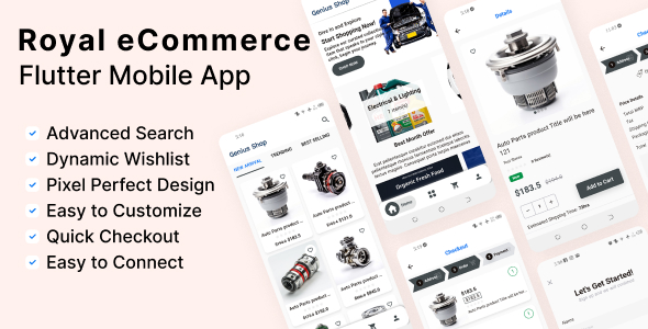 Royal eCommerce – Auto Parts Online Store Android and IOS Flutter App