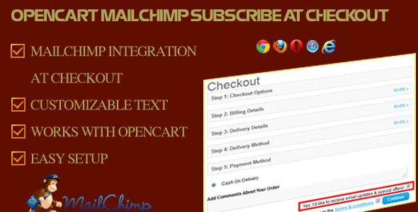 MailChimp Subscribe at Checkout for OpenCart