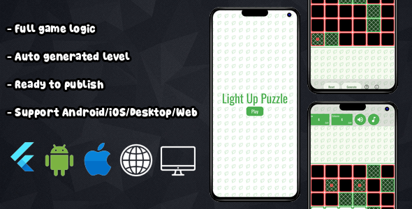 Light Up Puzzle Review: Flutter Game Template Nulled
