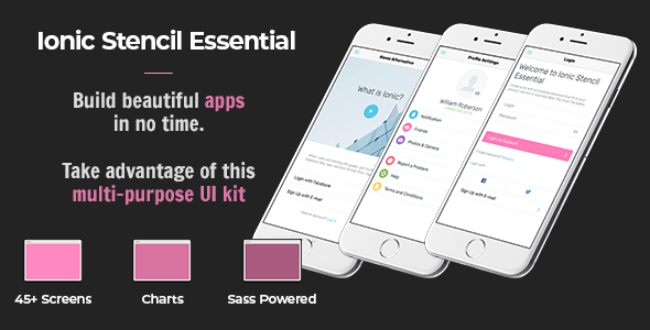 Ionic Stencil Essential 5 – UI Kit for Ionic 5, Ionic 4 and Ionic 3 Mobile apps