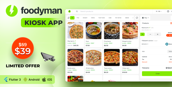 Foodyman Review: Restaurant Self-ordering KIOSK App Nulled