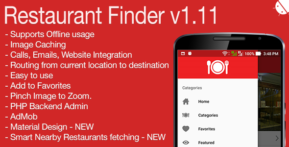 Restaurant Finder Full Android Application v1.11 Review
