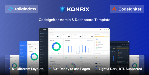 Konrix – CodeIgniter Admin Dashboard Template