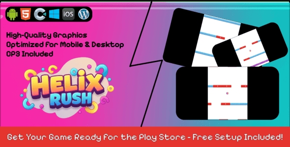 Helix Rush – Construct 3 Game Review: HTML5 AdMob Nulled