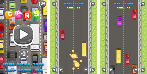 CARS – HTML5 Game + Android + AdMob (Construct 3 | Construct 2 | Capx)