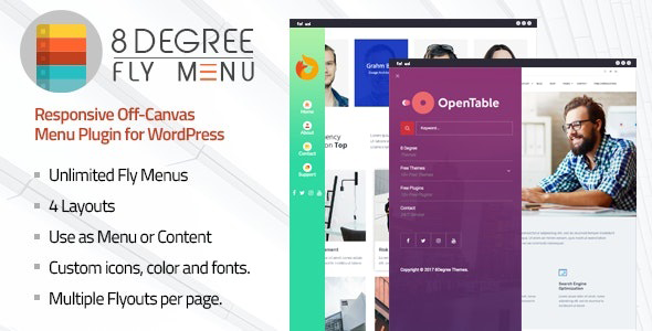 8Degree Fly Menu – Responsive Off-Canvas Menu Plugin for WordPress