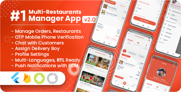 Manager / Owner for Multi-Restaurants Flutter App Review Nulled