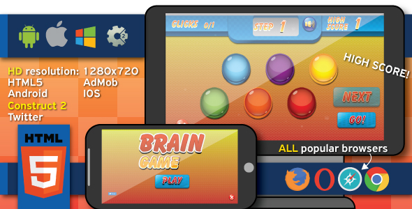 Brain game – HTML5 game (capx) Nulled