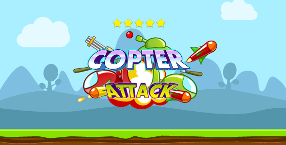 Copter attack – HTML5 game. Construct 2 (.capx) Nulled