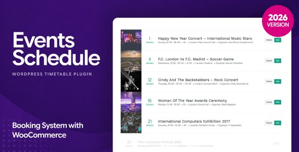Events Schedule – WordPress Events Calendar Plugin Nulled