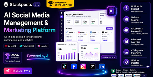 Stackposts – AI Social Media Management & Marketing SaaS Platform
